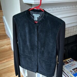 Co&Eddy real leather suede jacket. Arms cotton knit sz10 black